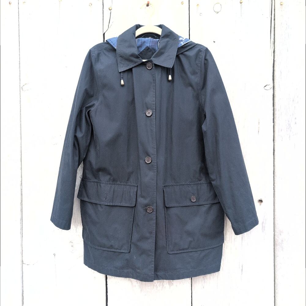 Vintage Pendleton Rain Windbreaker Trench Jacket Dark Navy Women's Med